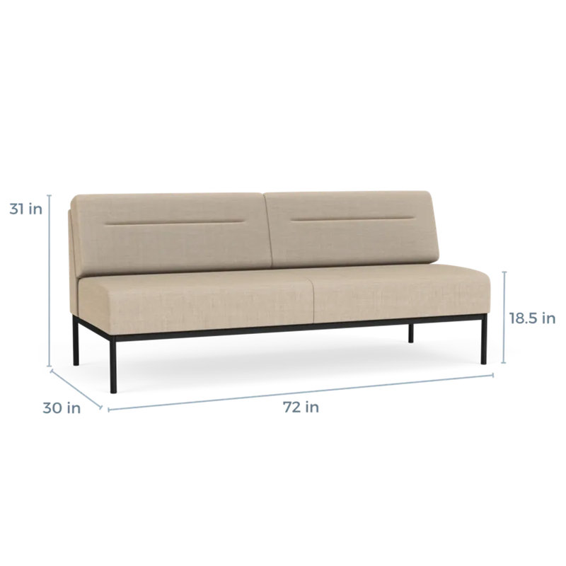 Canapé Darsey, Sans alimentation, Noir, Chambray calcaire