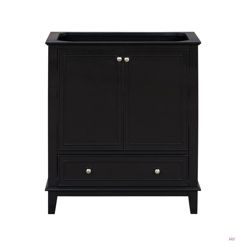 Meuble-lavabo 30 po sans lavabo, base seulement, armoire de salle de bain multifonctionnelle avec portes et tiroir, cadre solide et panneau de fibres à densité moyenne
