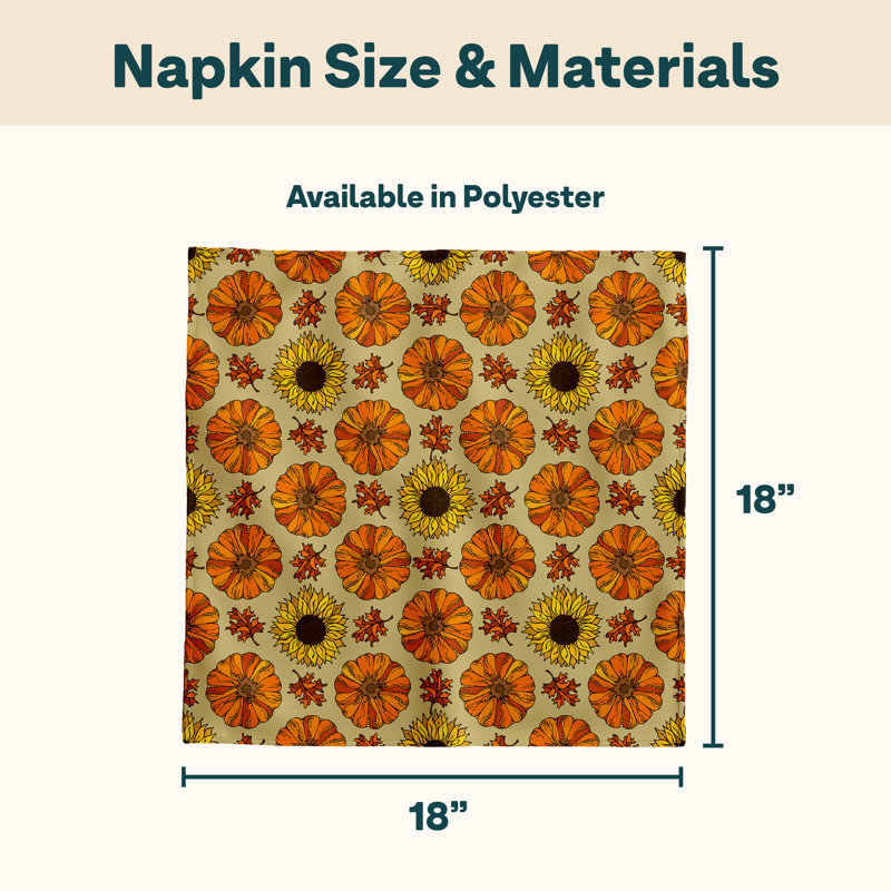 Polyester Floral Square Napkin