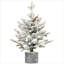 Arbre de Noël artificiel pré-éclairé, 4,5 pi, vert, floqué, avec lumières DEL chaudes, idéal pour la décoration des fêtes