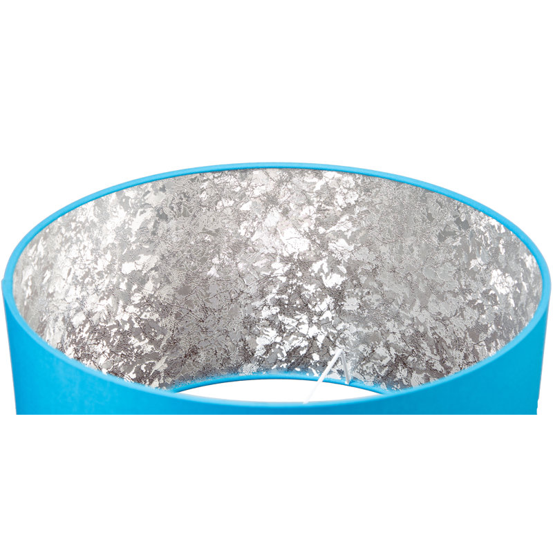 Cotton Drum Lamp Shade ( Screw On ), Sky Blue/Silver, 23cm H x 40cm W x 40cm D