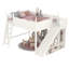 Grand lit mezzanine avec tablettes de rangement et garde-robe, lits mezzanine en bois massif avec glissières et échelles amovibles, aucune boîte à ressorts nécessaire (protection par brevet)-2067236608