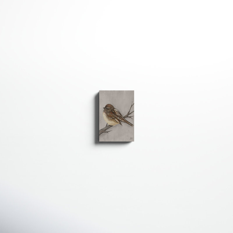«Winter Bird III», peinture sur toile, H 12 po x l 8 po