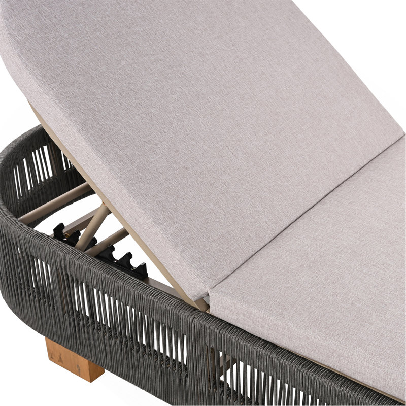 Ensemble de 4 chaises longues d'extérieur réglables en bois d'acacia pour l'extérieur