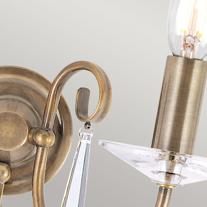 Thebes Candle Wall Light, Aged Brass