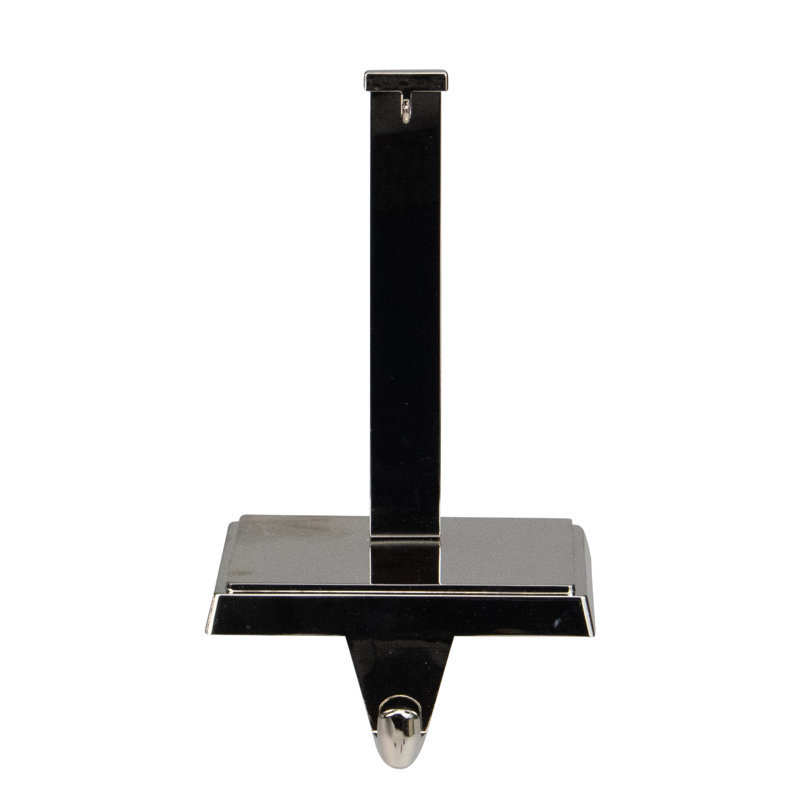 Porte-chaussette avec support à ornements, H 7,25 po x l 2,75 po, Argent/Noir