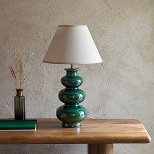 Monroe Ceramic, Steel And Brass Table Lamp