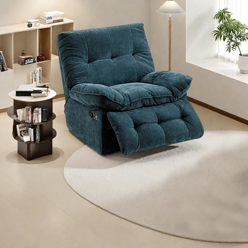 Ergonomic Chenille rotating lounge chair, Green