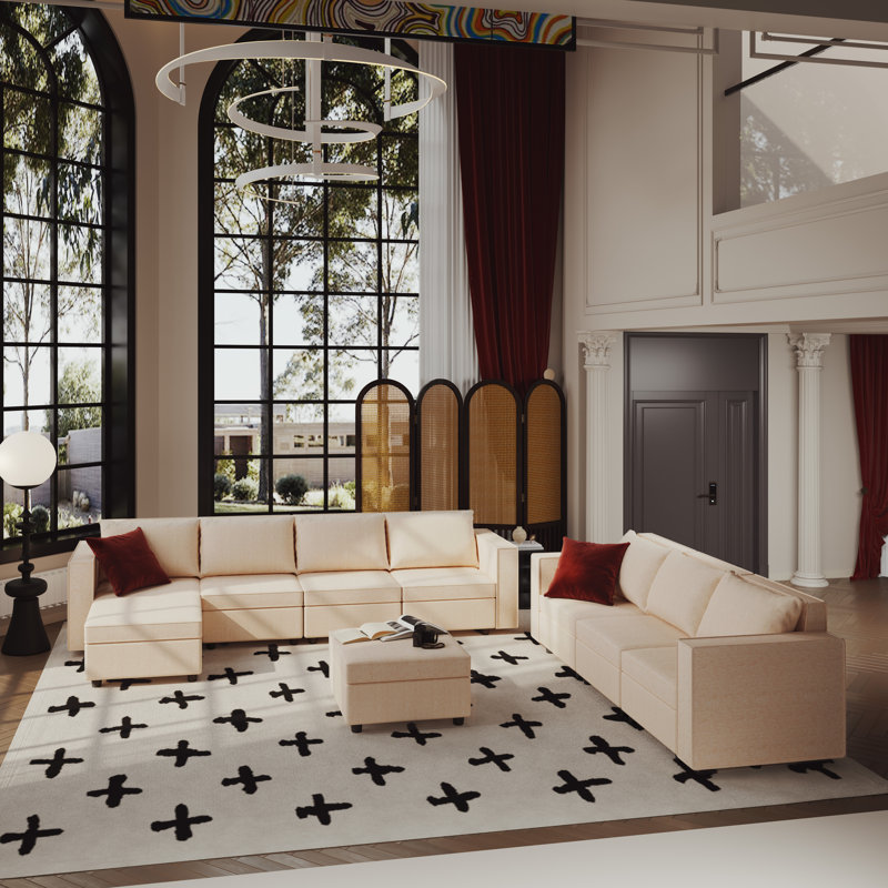 Canapé modulaire rembourré avec rangement 9 pièces Weimer