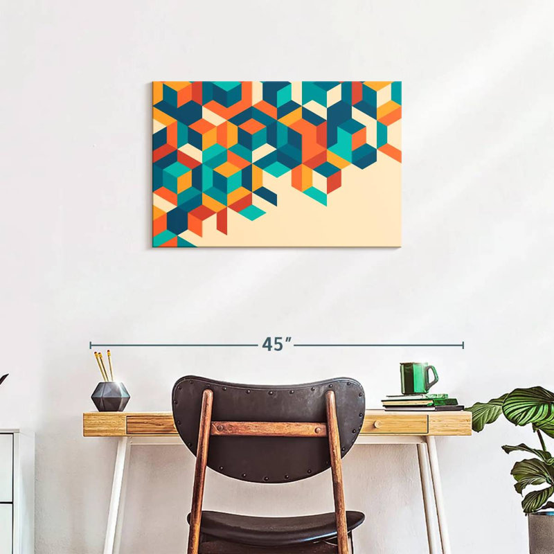 Avery Retro Cube Abstract, 20" H x 30" W