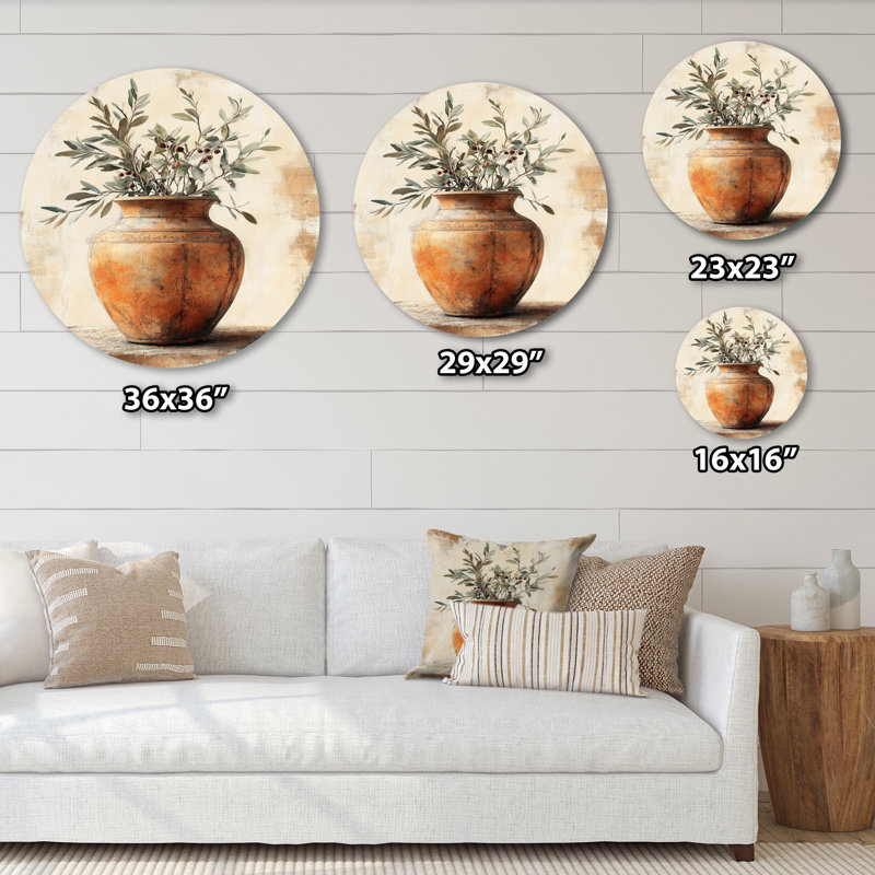 Décoration murale ronde en métal Inus - Boho Pottery, L 16 po x H 16 po