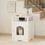 Meuble de litière pour chat, maison de chat d'intérieur en bois avec armoire fermée, meuble de litière caché avec tablette de rangement, table d'appoint moderne pour salon ou chambre à coucher