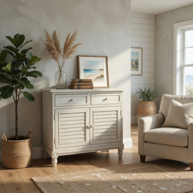 Kimbro Solid Wood Accent Cabinet, White