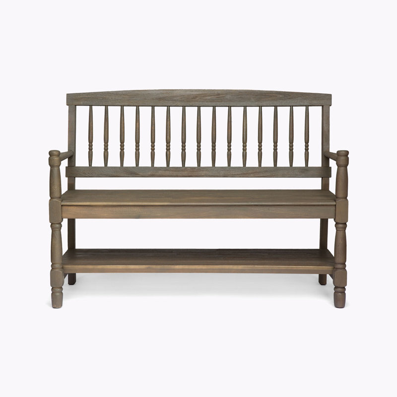 Outdoor Solid Wood Patio Sofa, Gray
