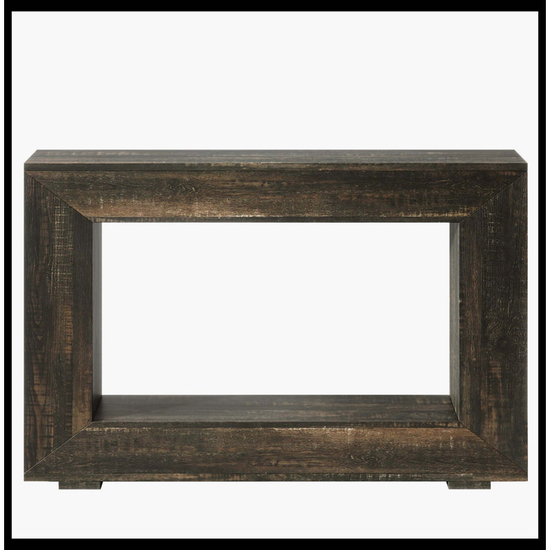 Farmhouse Console Table, 47" Rustic Wood Entryway Sofa Table With Storage, Dark Gray