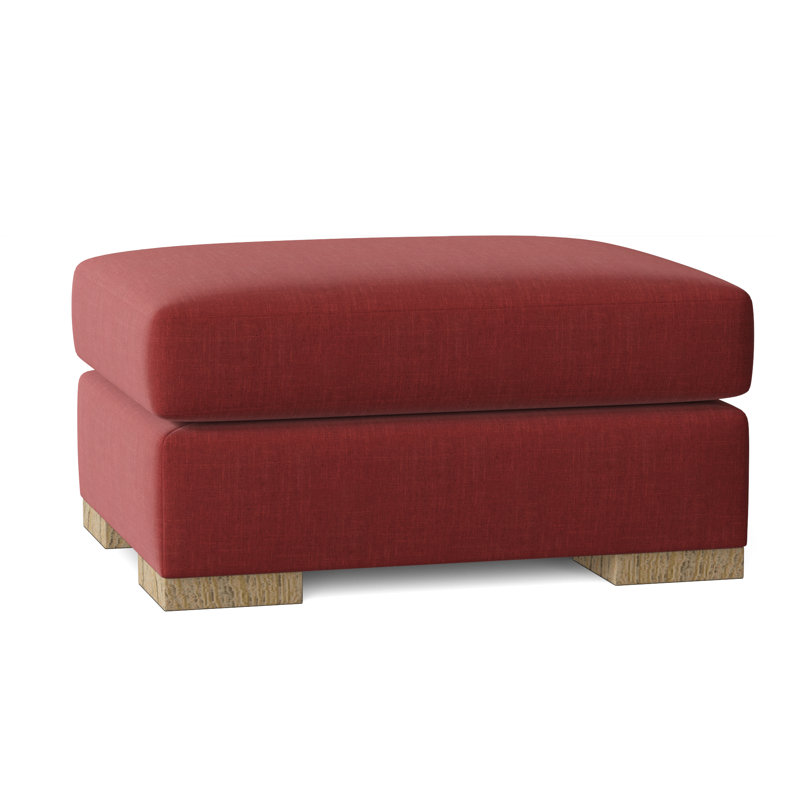 Branam Upholstered Ottoman, Black, Lena Mahogany