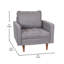 Chaise avec accoudoirs en faux lin de qualité commerciale Mid-Century-266577995