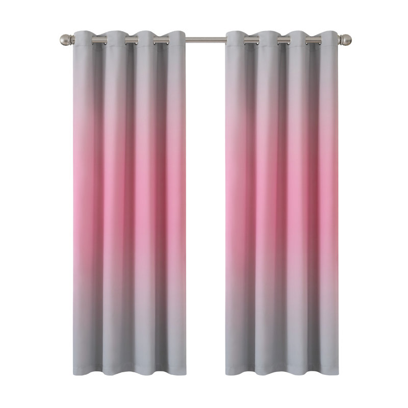 Paire de rideaux obscurcissant avec œillets Ombre (2 panneaux), L 52 po x L 63 po, Rose