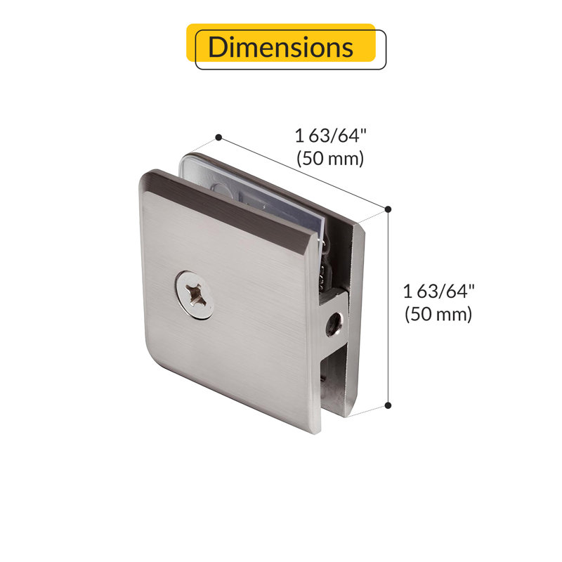 Shower Glass Clamp Bevel Edge Brushed Nickel Finish, Brushed Nickel
