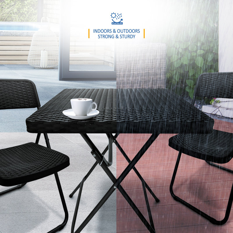 SUNMER Rattan 3-piece Bistro Set, Black