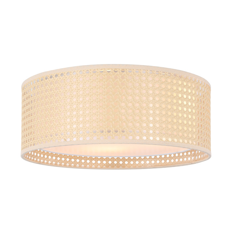 Vesperina 15.75" W Rattan Flush Mount, 3, 6.3" H X 15.75" W X 15.75" D