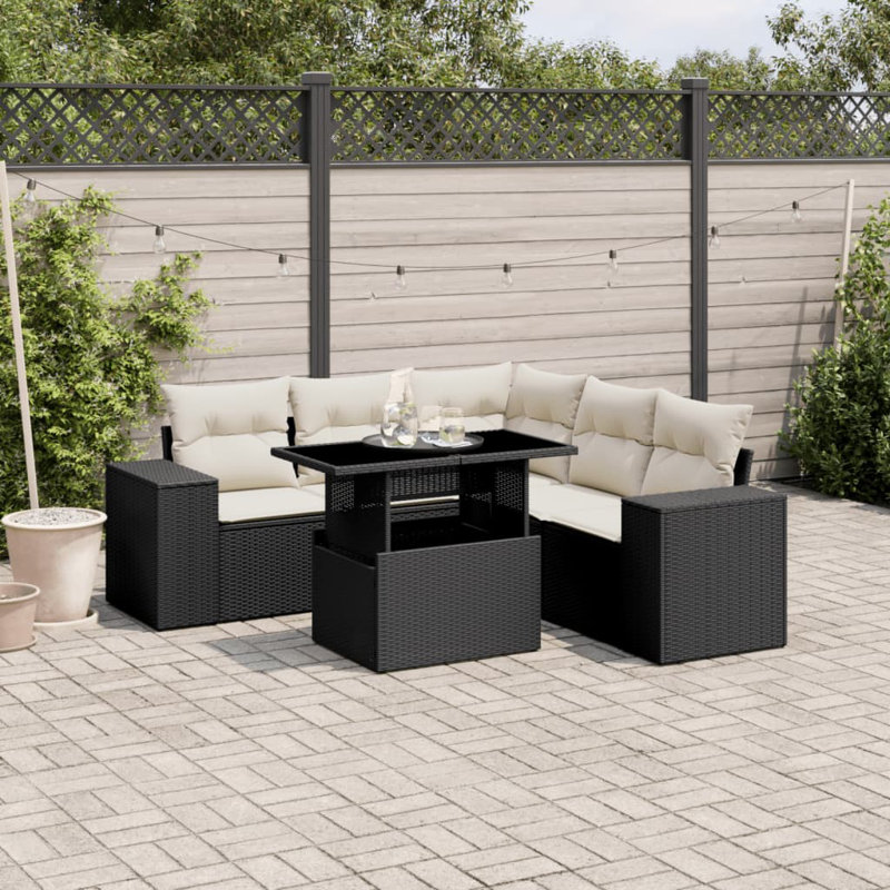 Ensemble de canapé de jardin Vidaxl noir et crème