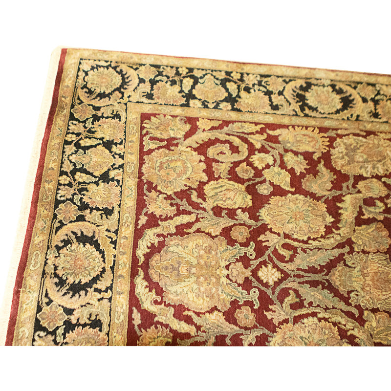 High-Quality Hand-Knotted Red And Gold Area Rug