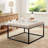 28" Square Button Tufted Metal Ottoman With Multiple Fabric Options-79910616
