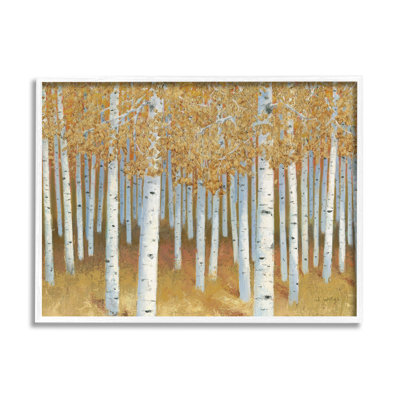 Feuilles d'automne, bouleau, paysage, forêt rustique, art mural surdimensionné par James Wiens