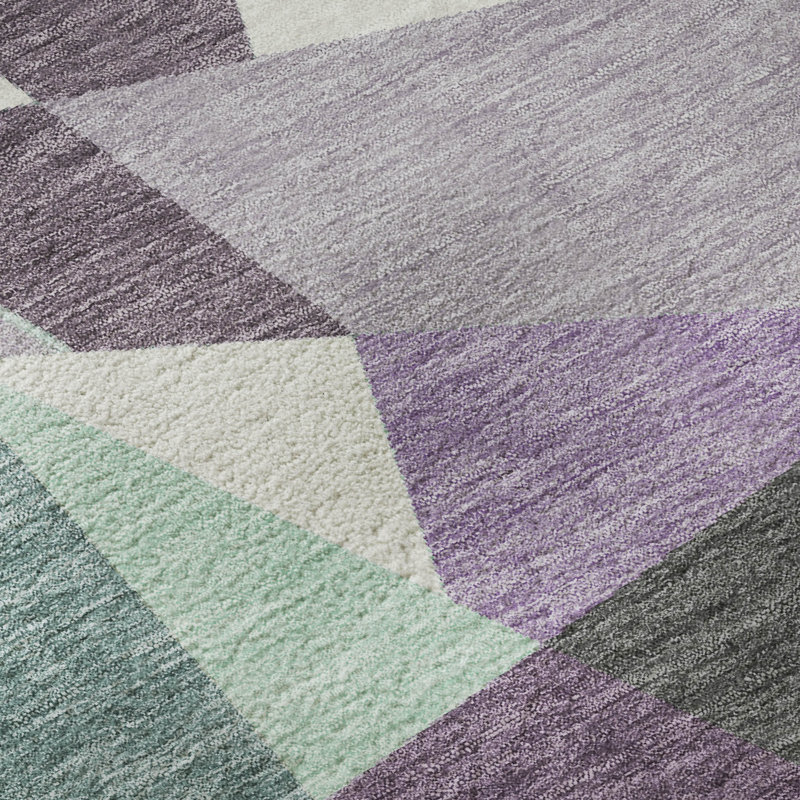 Premium Machine Washable Harjo AMF1609 Geometric Rug, Runner 2'3" x 7'6"