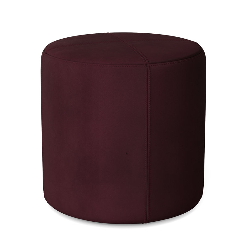 Repose-pieds standard rond 18 "Porthleven, Velours bourgogne