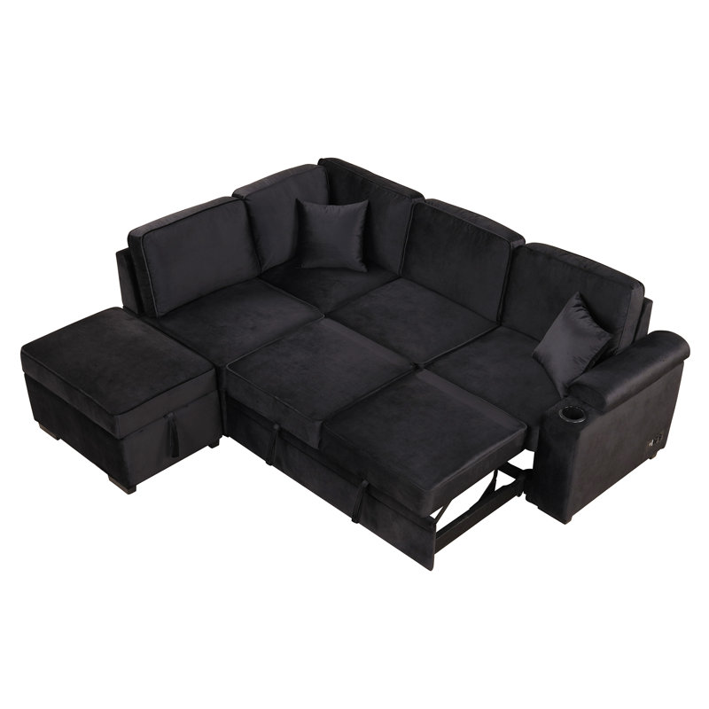 Canapé-lit de 84,75 po, canapé-lit gigogne 2 en 1 avec repose-pieds de rangement pour le salon, le canapé de la chambre à coucher et le petit appartement