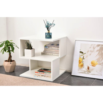 Étagère à livres 2 couches blanc crème pour la maison, bois d'ingénierie, salon et chambre polyvalents, surface lisse, capacité de charge robuste, tablettes crémeuses pour la maison, pièce polyvalente, porteuse, rapide
