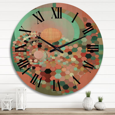 Horloge murale Crystalline Consciousnessin Retro Tones