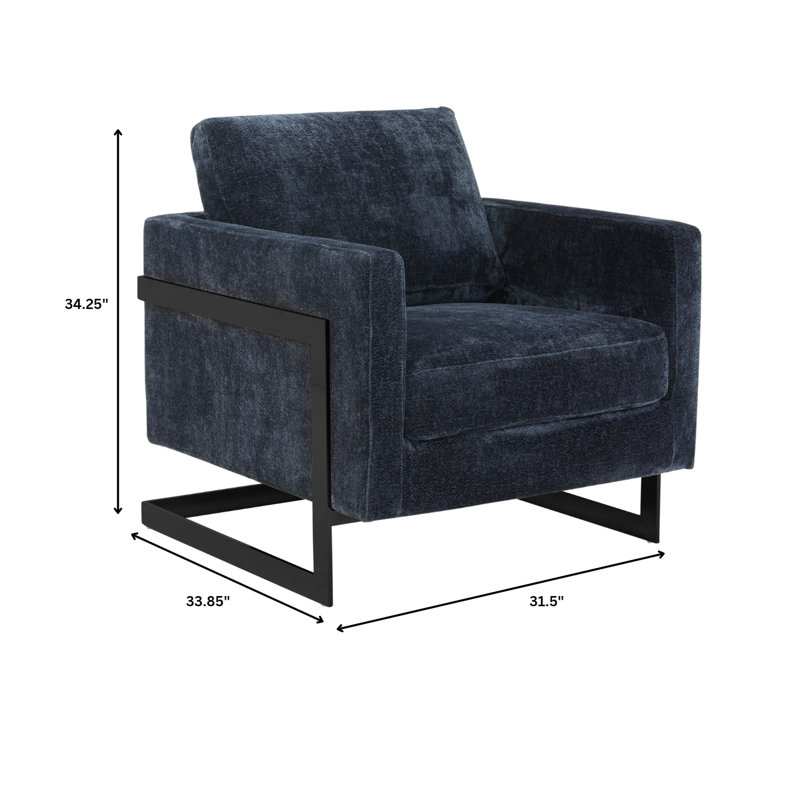 Chaise avec accoudoirs Donnalou, Bleu