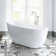 67" x 28" Freestanding Soaking Acrylic Single Slipper Bathtub with Reversible Drain