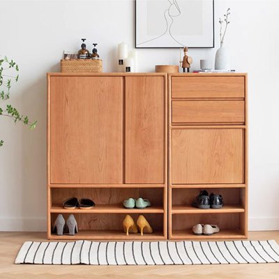 Multi-functional entrance hall shoe cabinet set