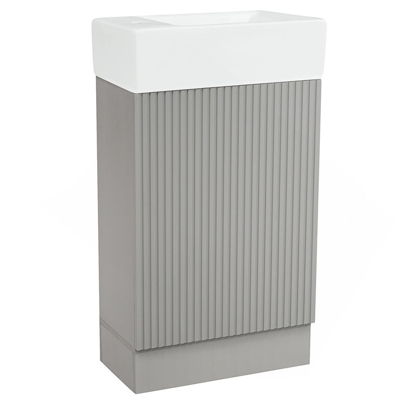 Meuble-lavabo polyvalent avec de multiples fonctionnalités pour une expérience de salle de bain améliorée, Gris