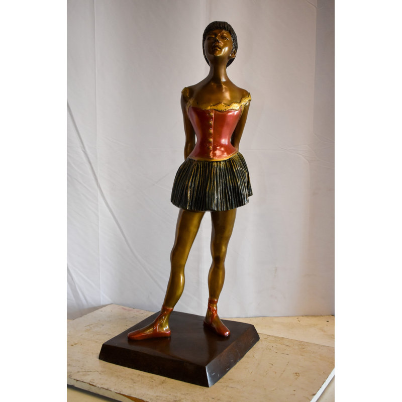 Altagracia Edgar Dega Replica, Ballerina in Confident Stance Bronze Statue 13" x 13" x 35"H