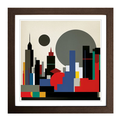 City Of Hong Kong Suprematism No.3 - Single Picture Frame Print on Wood