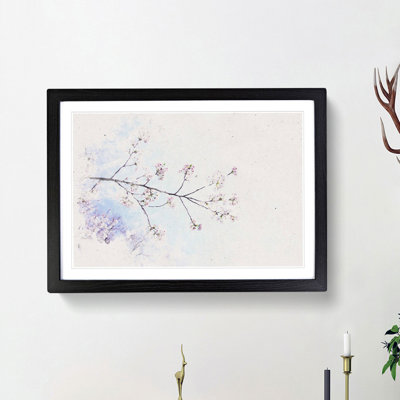 Pink Cherry Blossom Tree in Sunlight - Framed Print