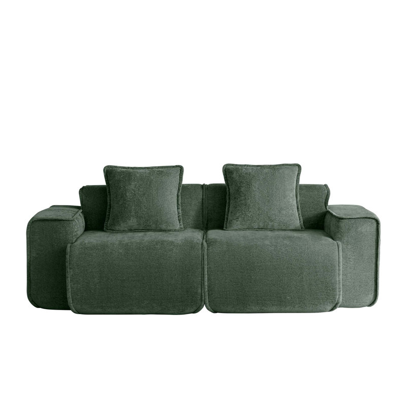Canapé en velours Harrison LSF & RSF, Vert