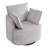 33.86'' Wide Contemporary Soft Upholstered Swivel Barrel Chair With Two Accent Pillows-117494262