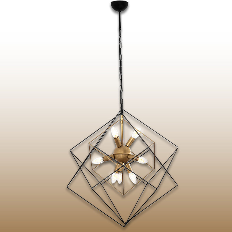 Lustre géométrique antique 9 lumières
