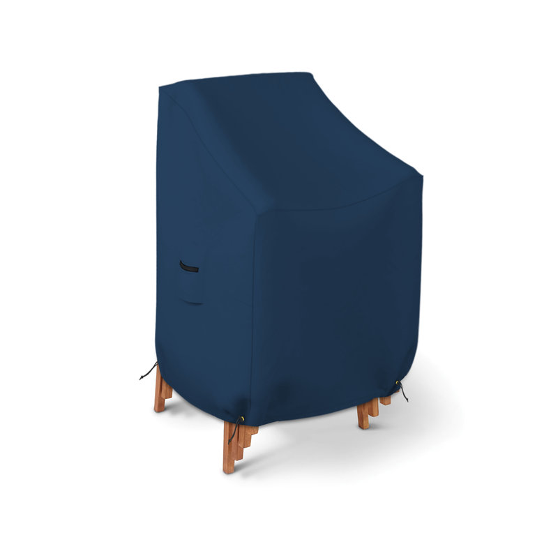Outdoor Patio Stackable Chair Cover, Weather Resistant Outdoor Chair Cover, Furniture Cover, 49" H x 28" W x 30" D, Blue
