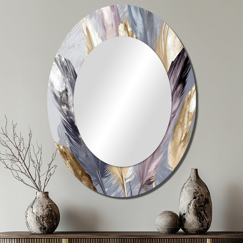 Miroir mural ovale mauve Boho Majesty - Glam, 40 po x 30 po
