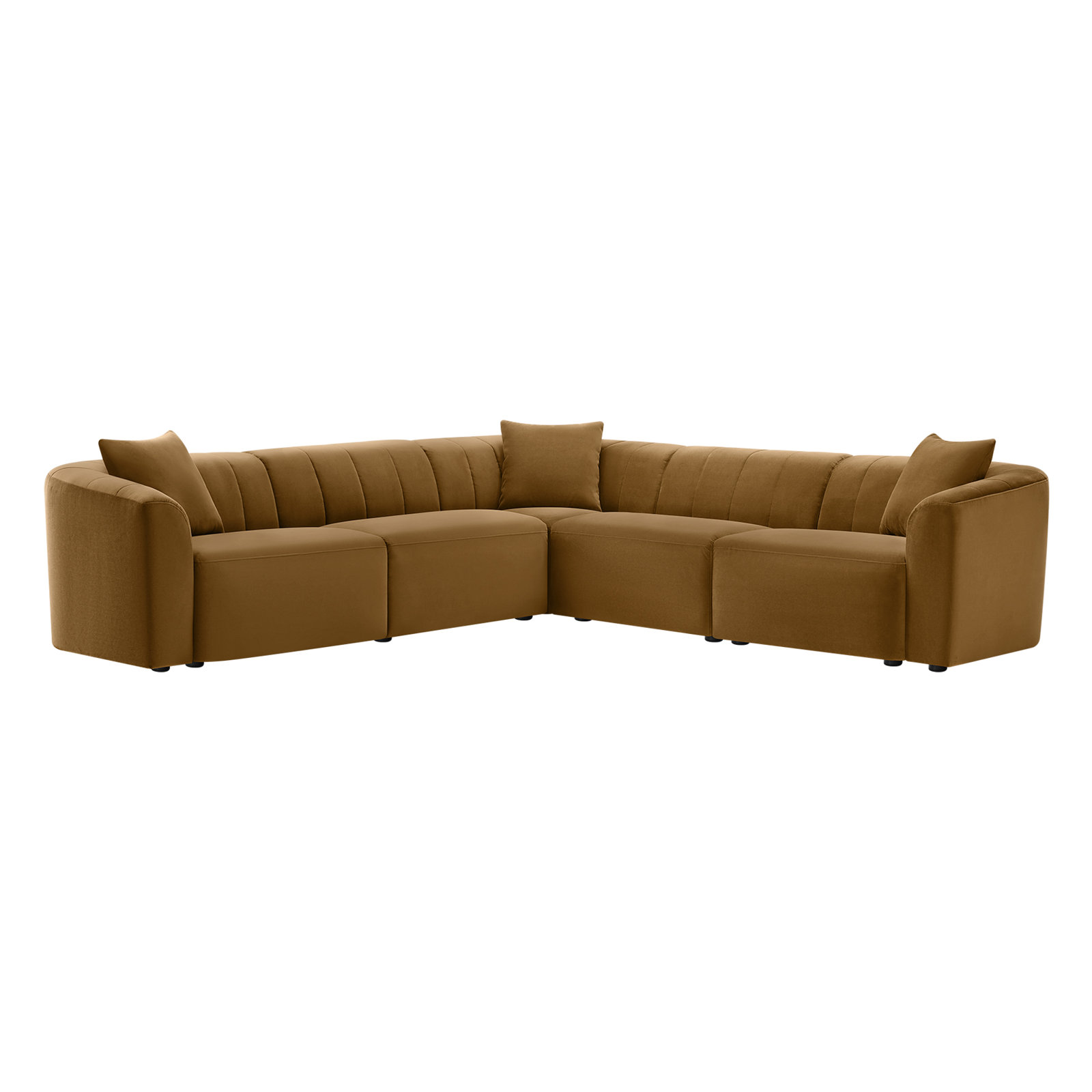 Augustine Upholstered L-Sectional, Yellow Performance Velvet