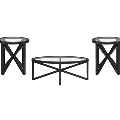 Simple Contemporary Round Glass Coffee Table With Unique Wood Frame For Living Room, Lounge, Waiting Area - 22" Square, 250 Lbs Load, Wear Stylish Mid Century Style Solid Support Club, Cafe,
