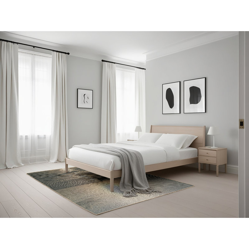 Tapis gris/zone noire à motifs, Rectangle 5 pi x 7 pi