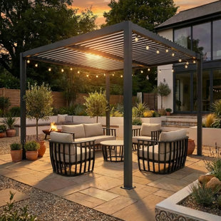 PURE 4x3m Manual Louvered Roof LED Pergola